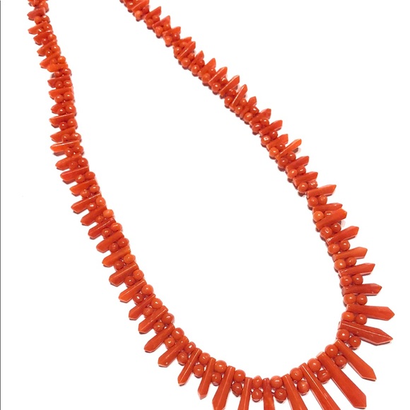 Vintage Art Deco Mediterranean Red Coral Necklace - Picture 6 of 6